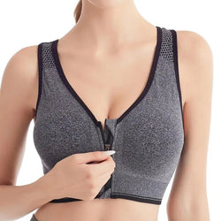 Front Zipper Seamless Sport Bra