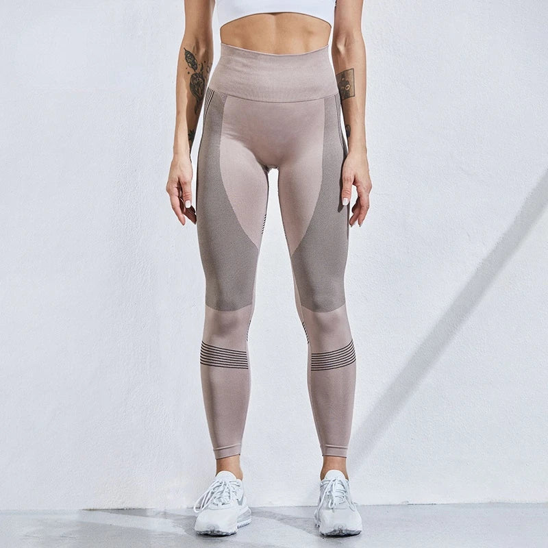 High Waist Mesh Pacthwork Bodybuilding Compression Tights