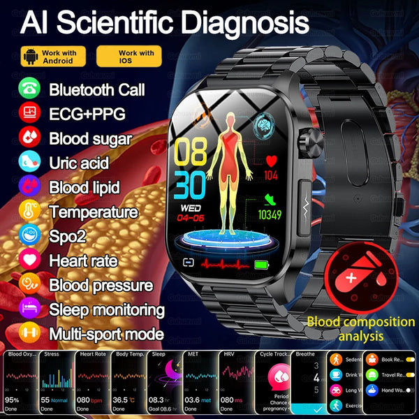 Blood Pressure Monitoring Bluetooth Smart Watch